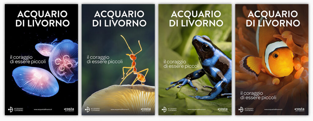 campagna Il Coraggio di essere piccoli dell'Acquario di livorno firmata da Rebel Studio